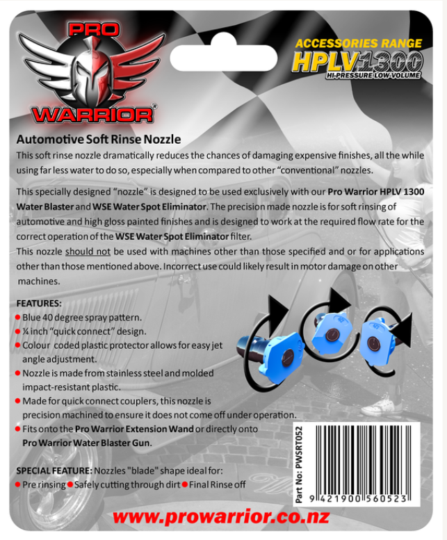 Pro Warrior Pro Warrior Soft Rinse Nozzle (blue) pwsrt052