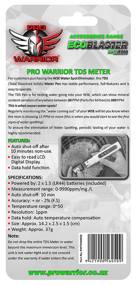 Pro Warrior Pro Warrior TDS Digital Water Tester pwtdsm050