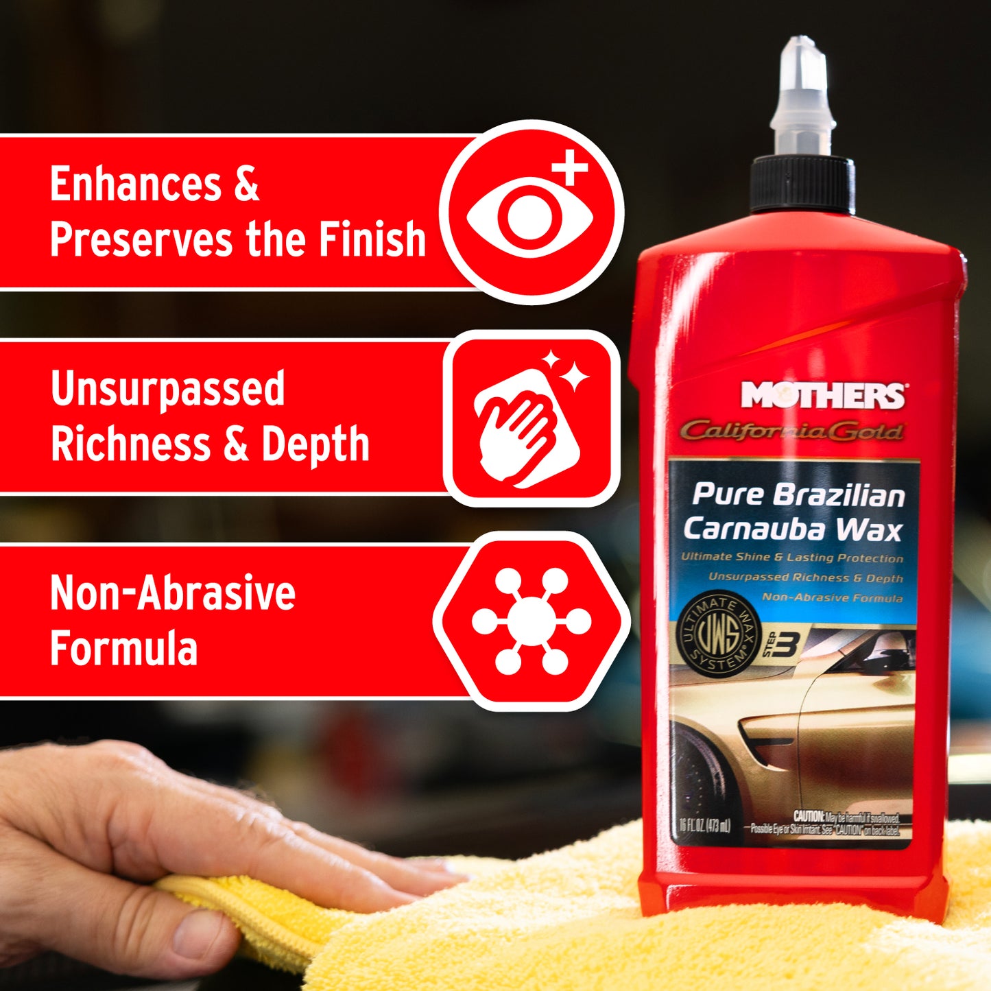 Mothers Pure Carnauba Wax S3 473ml 05750